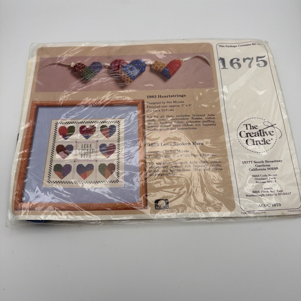 NIP Vintage 1987 Creative Circle Cross Stitch Kit 1675 "Love Spoken Here" Heart